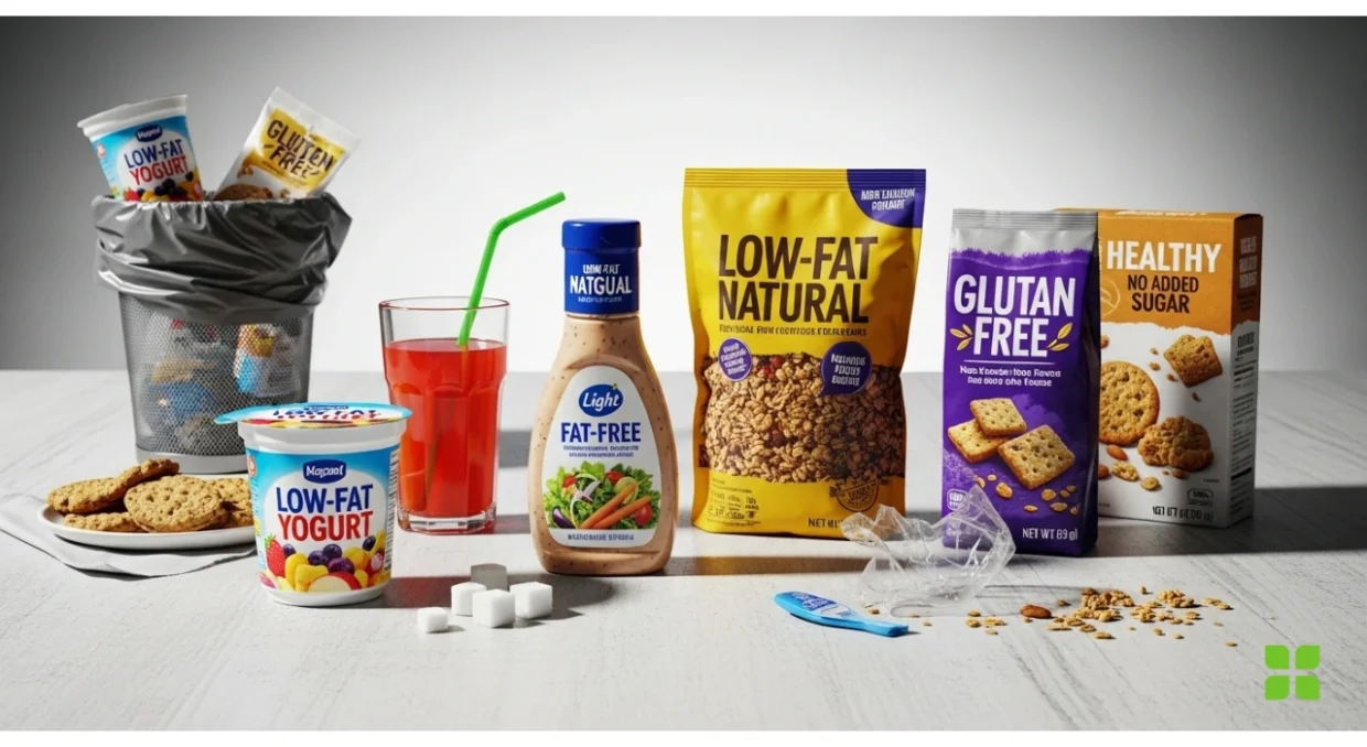 Is Your Diet Making You Fat? The Unexpected Link to Belly Fat 3 The Healthy Food Trap Low Fat Yogurt Dressingsfruit jucegranolagluten free snacks